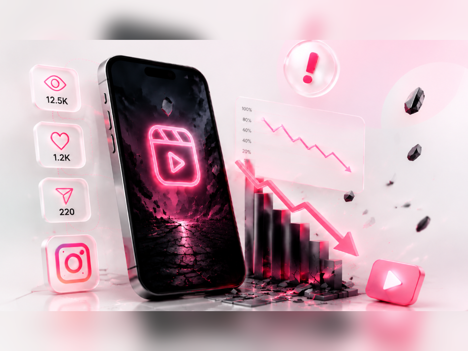 Instagram Reels reach drop analytics showing declining engagement and algorithm performance